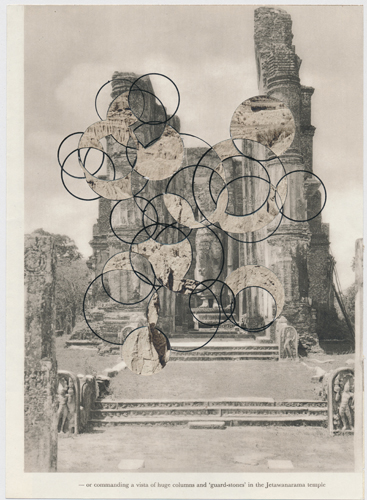Jeffrey TY Lee 'Untitled (Columns/Rock)' found image, ink, 23.6cm×17.2cm 2014