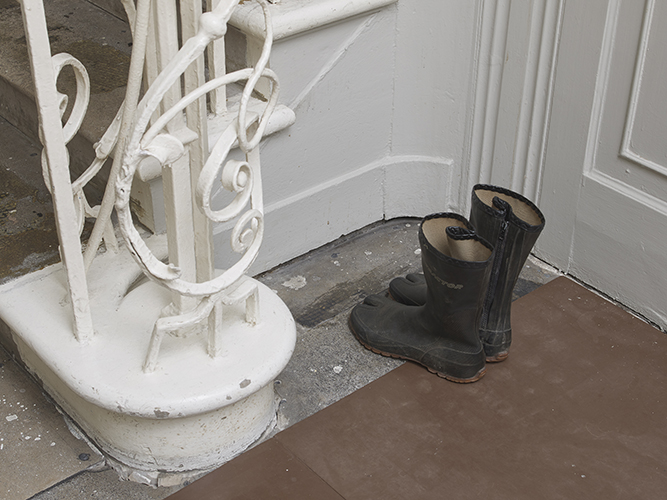 Alex Rich 'Scenario (progress) Jika Tabi boots, with many thanks to Arthur Wellesley, 2019, photography by Andy Keate