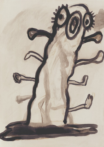 Ansel Krut 'Singing Maggot' ink on paper (38×29cm/15"×11.4") 2004, photo by Andy Keate, courtesy domobaal (private collection, Chicago)