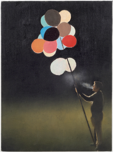 Christopher Hanlon 'Balloon Seller' oil on canvas stretched over board, 39×29cm/15.3×11.4in, 2009, photo by Andy Keate, courtesy domobaal