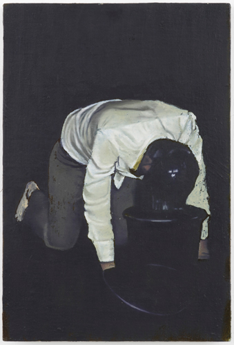 hristopher Hanlon 'The Performance' 36×24.5cm/14×9.7in oil on linen stretched over board, 2012, photo by Andy Keate, courtesy domobaal