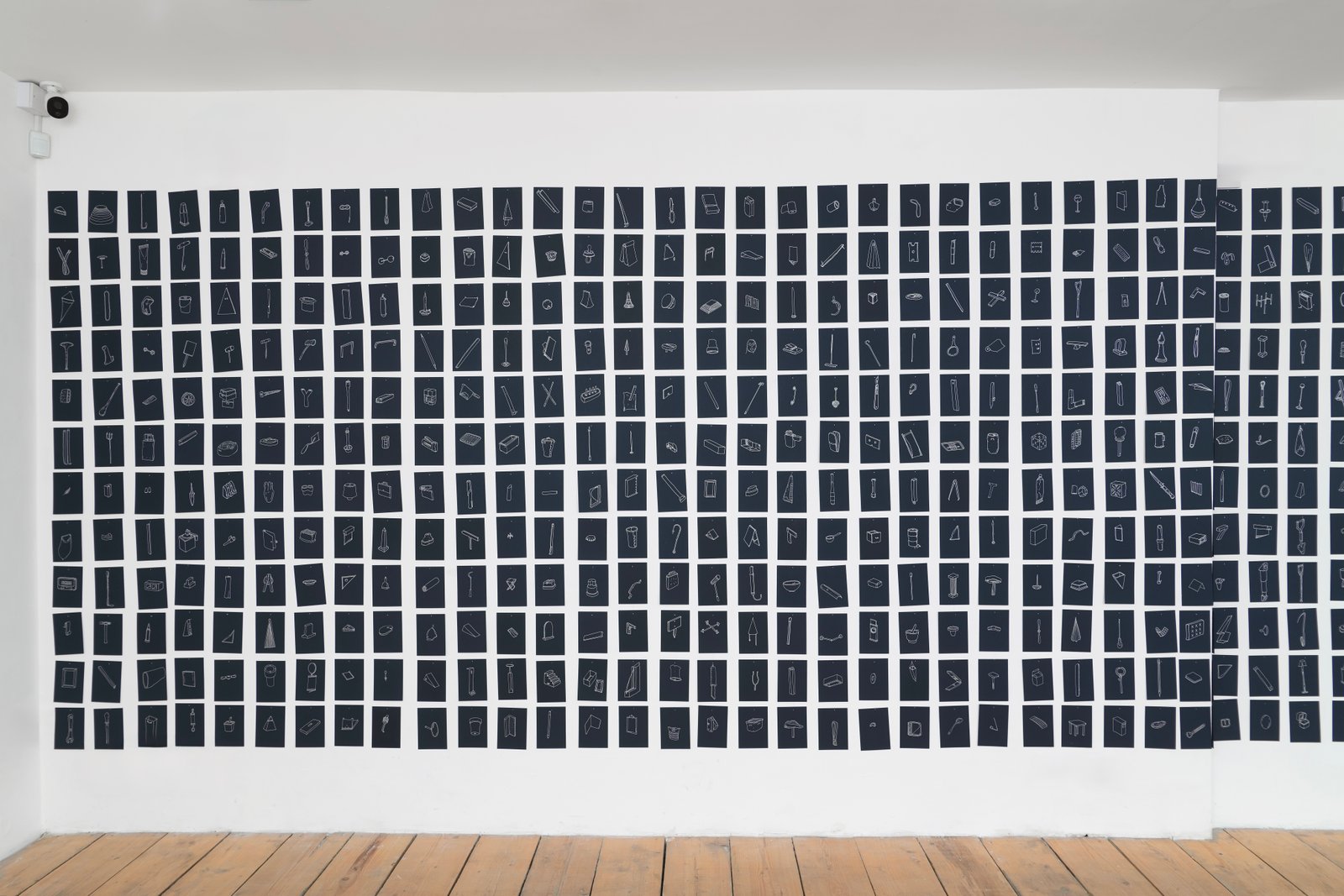 Dermot O'Brien 'Schwabian Cycle' 200(h)x800cm long (approx) 616 x A6 drawings (from a total of 835) silver ink on dark blue Canford paper, 2015 (exhibited in 'Slip' Städtische Valerie Villingen-Schwenningen, Germany in 2016)installation photography by Andy Keate at Tension Fine Art Dermot O'Brien 'Schwabian Cycle' 200(h)x800cm long (approx) 616 x A6 drawings (from a total of 835) silver ink on dark blue Canford paper, 2015 (exhibited in 'Slip' Städtische Valerie Villingen-Schwenningen, Germany in 2016)installation photography by Andy Keate at Tension Fine Art