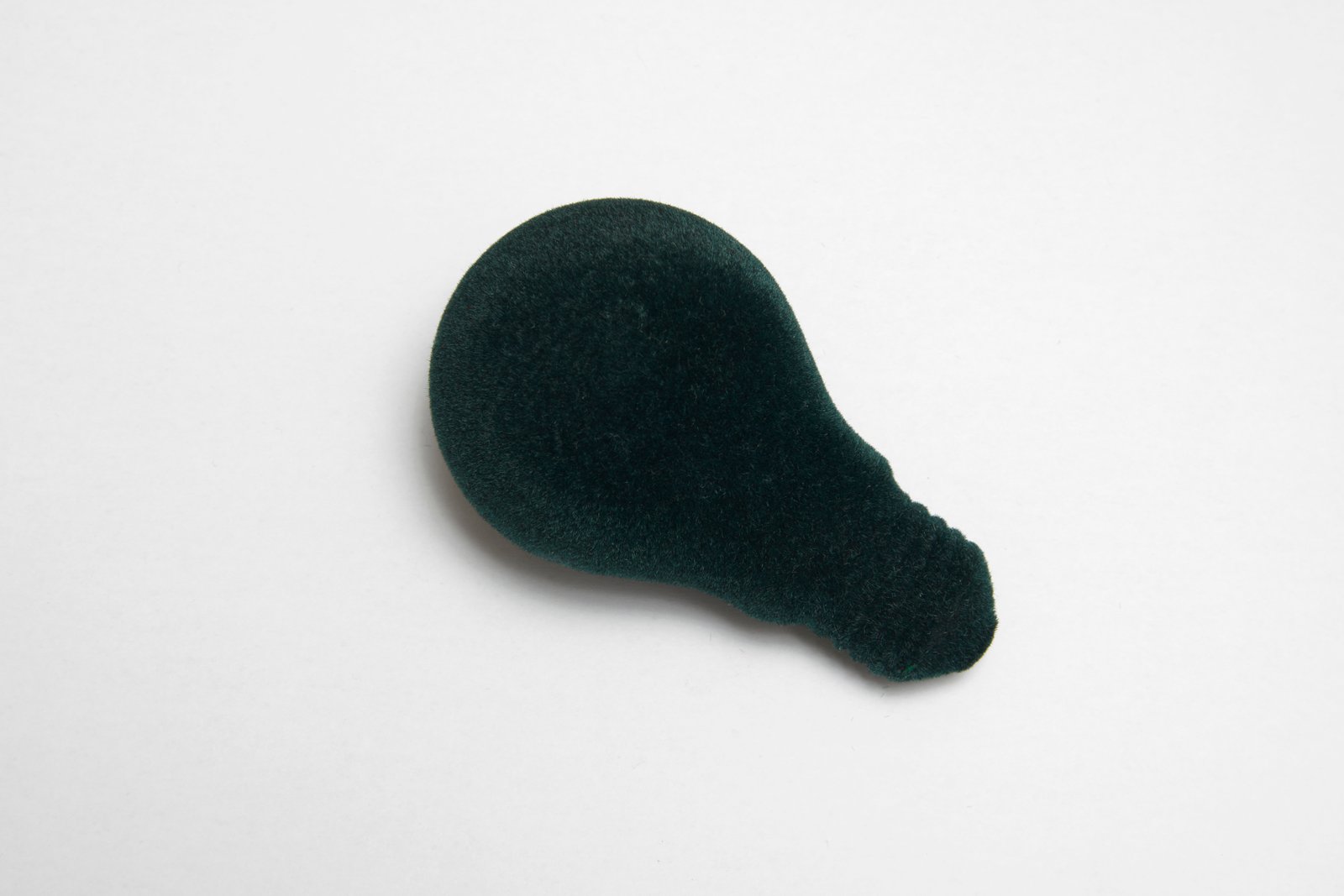 Dermot O'Brien 'Untitled' lightbulb, flocking, 6x4x10cm, 1995 (one of 364 parts of 'Forest' originally exhibited in 'Now Wash Your Hands', Arnolfini Gallery, Bristol, 1995) photography by Andy Keate at Tension Fine Art