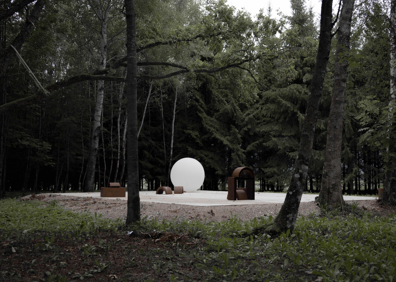 image: Kristaps Ancāns and Pauls Rietums 'By Chance or by Appointment, Forest Plinth', 23.08.24–23.09.24, Latvia; image courtesy of Pauls Rietums and Kristaps Ancāns