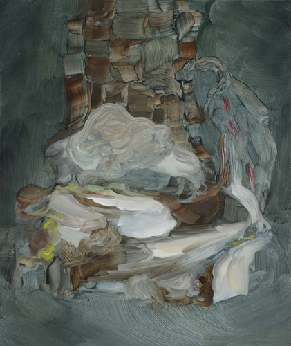 Lara Viana 'Untitled (rock)' oil on board, 35×25cm (14×10in) 2010, photograph by Andy Keate