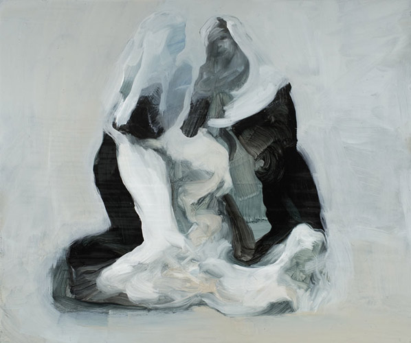 Lara Viana: 'Two Nuns' 2009, oil on board (35 x 40cm/10" x 12") photo by Andy Keate