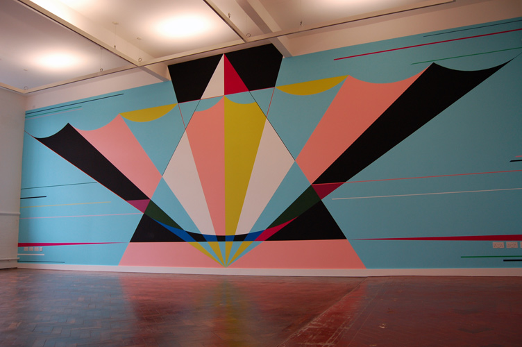 Lothar Götz 'Circus' acrylic on wall, Chapter, Cardiff, UK, 2012