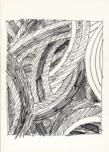 Ernst Wilhelm Nay 'Untitled' felt–tip on paper, 29.5×21cm 1968, courtesy Aurel Scheibler, Berlin. go to Lothar Götz's drawing 'Retreats (Ernst Wilhelm Nay)'