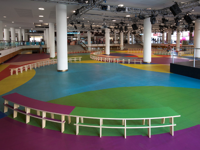 Lothar Götz: Happy Together, commission for The Clore Ballroom at the Festival Hall, Southbank Centre for the Festival of Love, Summer 2014, installation photography by Andy Keate