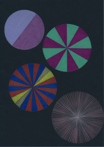 Lothar Götz 'Pas de Trois (Black II)' pencil and colour pencil on paper, 29.7×21cm, 2016