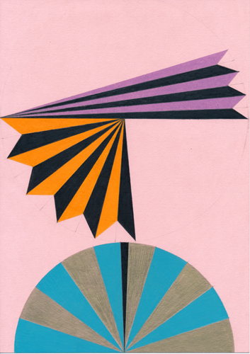 Lothar Götz 'Pas de Trois (Pink I)' pencil and colour pencil on paper, 29.7×21cm, 2016