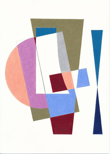 Lothar Götz 'Retreats (Ben Nicholson)' pencil and colour pencil on paper, 29.7×21cm 2012, domobaal, London