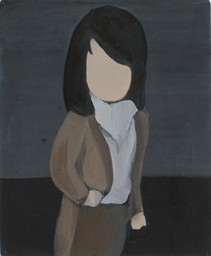 Miho Sato 'College Student' acrylic on card (37×30cm/14.5"×12") 2004, photo by Andy Keate.