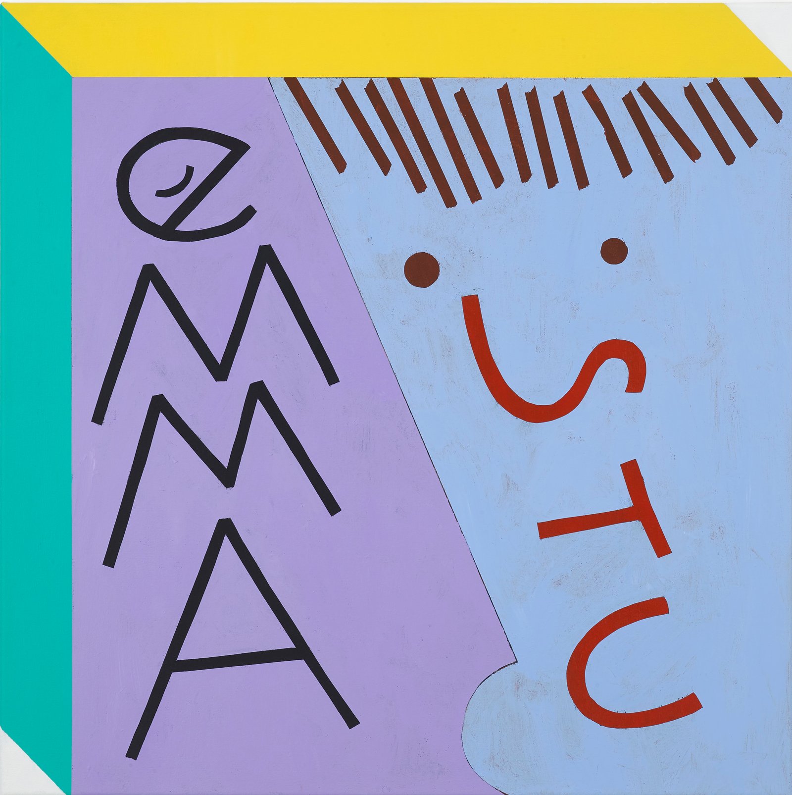 Neil Zakiewicz 'Emma/Stu', acrylic on canvas, wood subframe, 65×65cm 2025, photography by Andy Keate Neil Zakiewicz 'Emma/Stu', acrylic on canvas, wood subframe, 65×65cm 2025, photography by Andy Keate