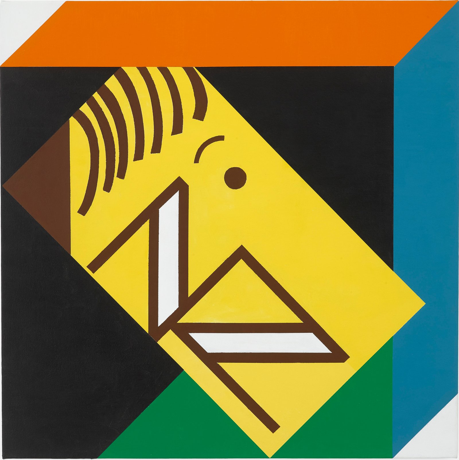 Neil Zakiewicz 'NZ', acrylic on canvas, wood subframe, 56&times;56cm 2025, photograph by Andy Keate