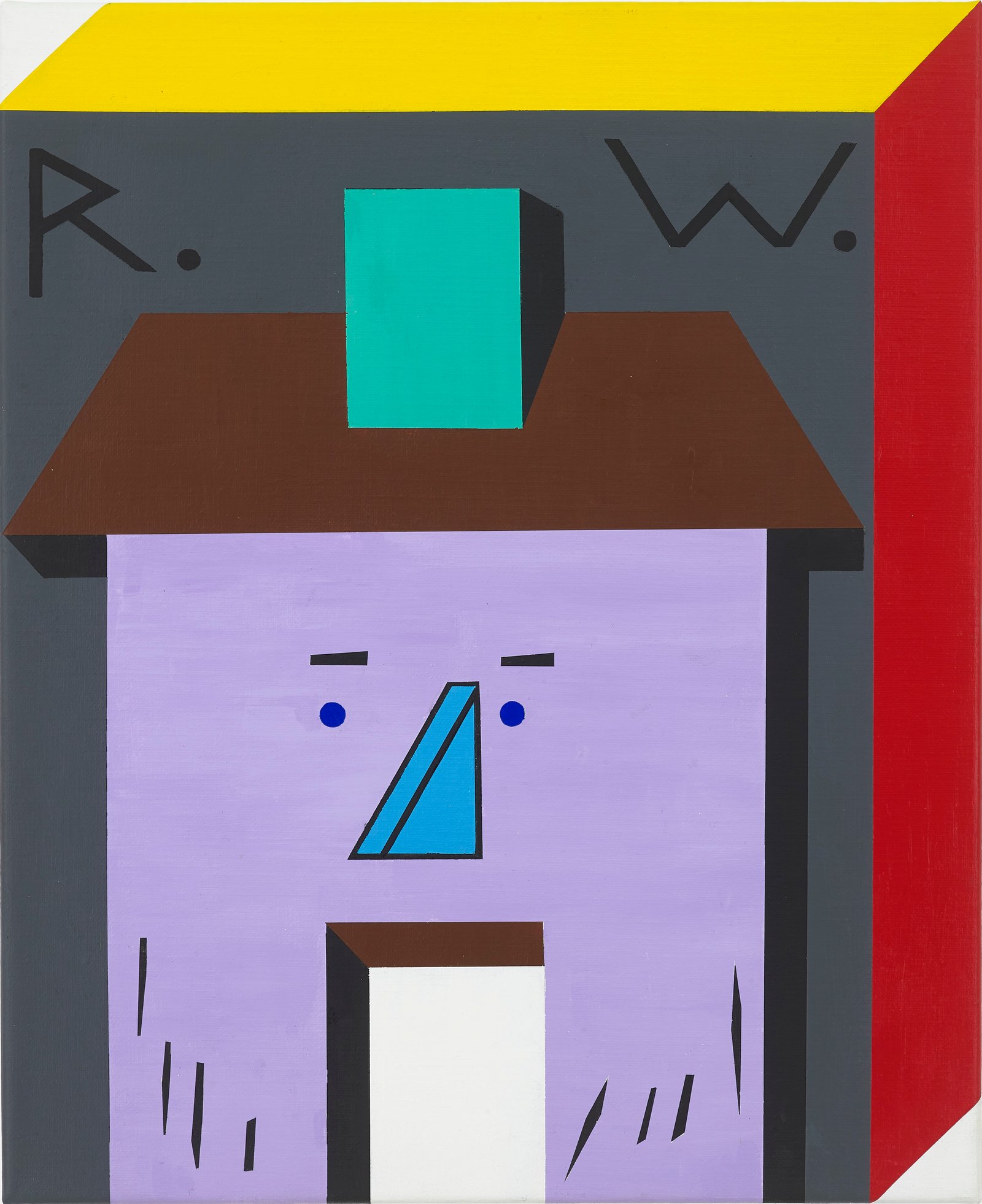 Neil Zakiewicz 'Richard Woods', acrylic on canvas, wood subframe, 55×45.5cm 2025, photography by Andy Keate Neil Zakiewicz 'Richard Woods', acrylic on canvas, wood subframe, 55×45.5cm 2025, photography by Andy Keate