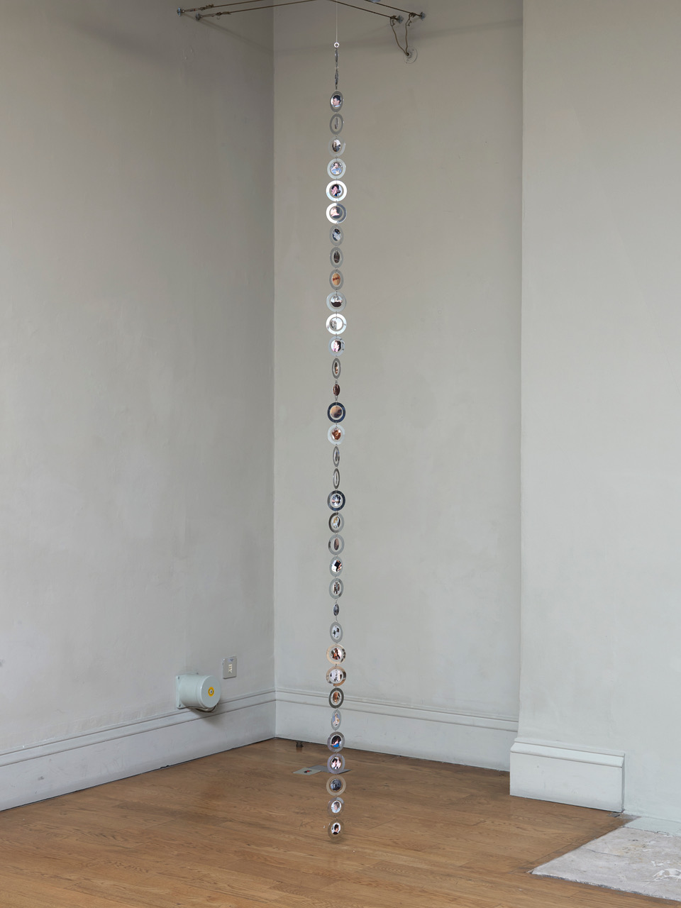 Nicky Hirst 'The Electorate', 'Chadwick Road' metal and photographs 270×7cm, 2022, installation photography by Andy Keate