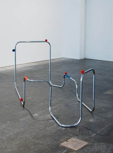 Rachel Adams 'Compleat Lounger #4' yarn, chromed pipe, pompoms, 90×85×180 cm 2012